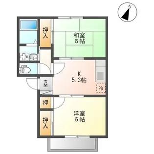 ハイツクレールII【1階】の間取り