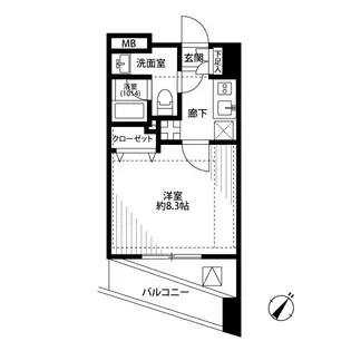 プレール・ドゥーク駒沢大学駅前【3階】の間取り