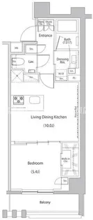 ザ・パークハビオ文京江戸川橋【7階】の間取り