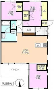 ブランニューシティー常入F棟【2階】の間取り