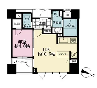 ディアクオーレ乃木坂【5階】の間取り