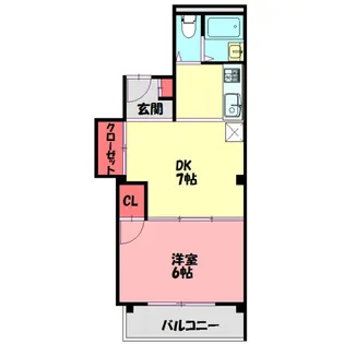 スクエアコート栄町【2階】の間取り
