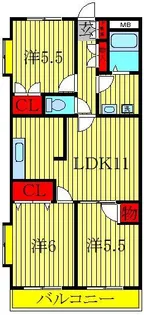 メゾンラポームII【4階】の間取り