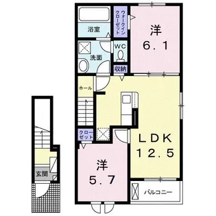 エル・ブランシュ A【2階】の間取り