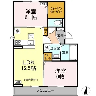 セジュール・リリー D【1階】の間取り