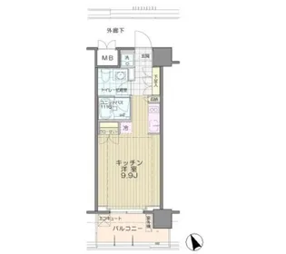 アンビエンテ芝浦【9階】の間取り