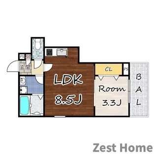 ジーメゾン立花プレイズ【3階】の間取り