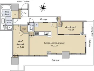 シティタワー神戸三宮【30階】の間取り