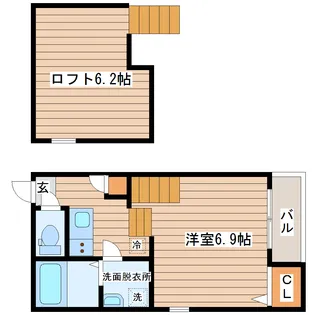 ハーモニーテラス五輪II【1階】の間取り
