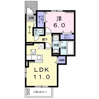 Flourish大沢【1階】の間取り