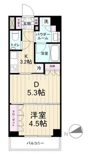 デュオステージ武蔵小金井【3階】の間取り