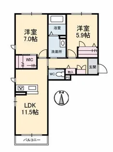 メルベーユ モモ【2階】の間取り