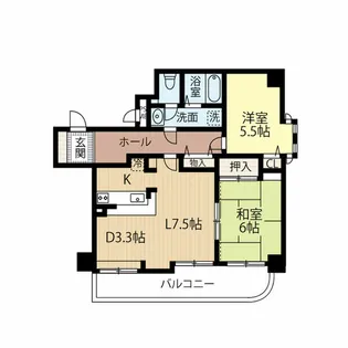 オリンピア南9条マンション【3階】の間取り