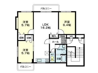 エスガーデン杉【3階】の間取り