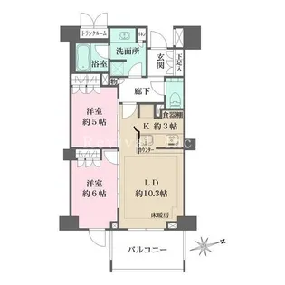 ザ・パークハウス早稲田【5階】の間取り