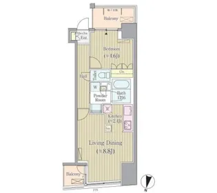 リンデンコート市ヶ谷【9階】の間取り