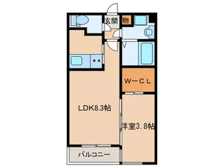 サニークレスト西新【1階】の間取り