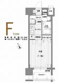 サヴォイスタジオスイーツ【12階】の間取り