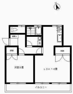 ハピネスコーポ【2階】の間取り