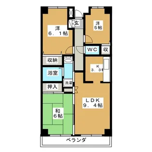 プランジュール神大寺【2階】の間取り
