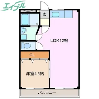 サンハイム宮西【1階】の間取り