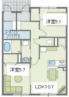 エルメゾンOK B【1階】の間取り