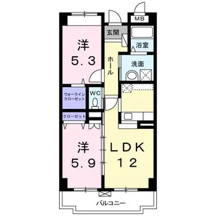 プリーザント【2階】の間取り