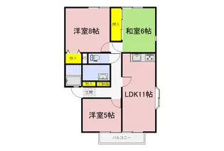 リバーサイドてんじんB【2階】の間取り