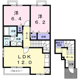 トランキール 弐番館【2階】の間取り