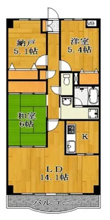 メイプル稲毛【5階】の間取り