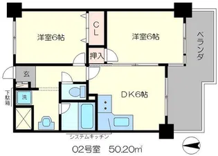 グリーンエクセル西院【4階】の間取り