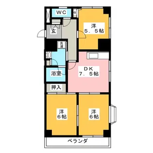 キャッスル北沢上青木【4階】の間取り