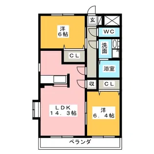 プリミエール如意申II【1階】の間取り