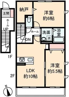 カレント シャンブルB【2階】の間取り