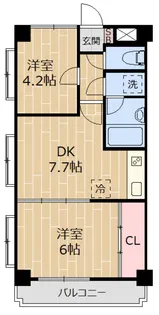 グリーンパーク北綾瀬壱番館【6階】の間取り