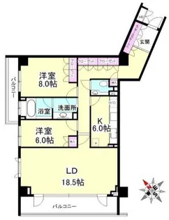 パークハウス広尾【3階】の間取り