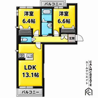 ガーデンスクエア弐番館【2階】の間取り