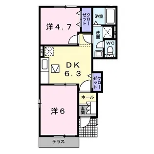 グリーンヒルズ姶良C【1階】の間取り