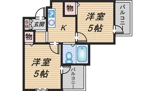 六龍苑岡町【1階】の間取り