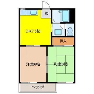 ハピネス千代 5【2階】の間取り