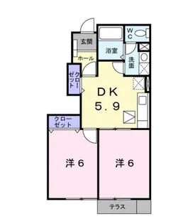 ドミール北小路【1階】の間取り