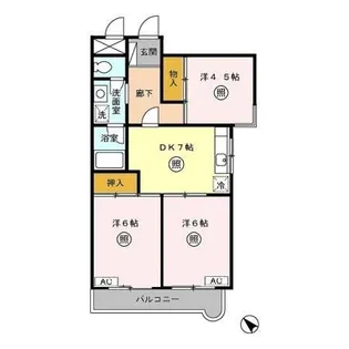 メゾンドゥ・ボヌール【3階】の間取り