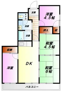 神奈川県小田原市中曽根【マンション】の間取り