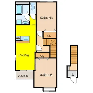 岐阜県不破郡垂井町表佐【アパート】の間取り
