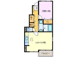 ラグレイト南風 B棟【1階】の間取り