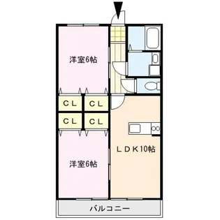 クインズコート【2階】の間取り