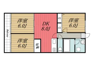 千葉県富里市日吉台4【マンション】の間取り