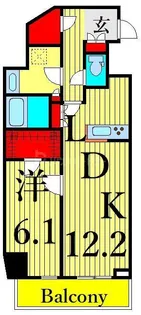 グランカーサ三ノ輪IV【15階】の間取り