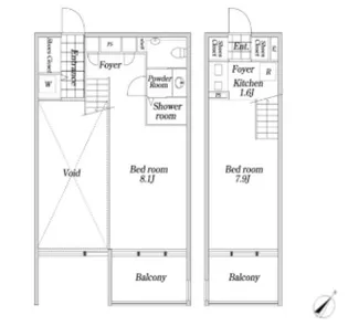 KDX大伝馬レジデンス【7階】の間取り