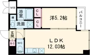 プレジオ長田【5階】の間取り